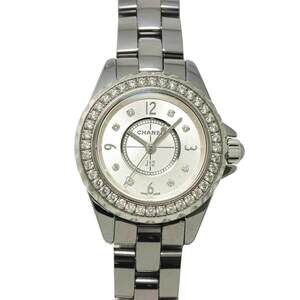 Chanel J12 Chromatic H3402 Ladies' Watch with Diamond Bezel, 8 Diamonds, Gray...